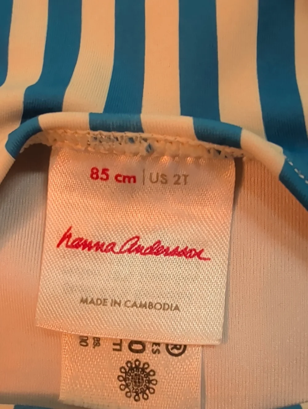Hanna Andersson Blue & White Stripe Beach Ball Two-Piece Swimsuit